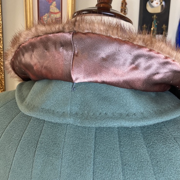 Vintage 40s Winter Coat Fur Trim XL - Picture 11 of 14